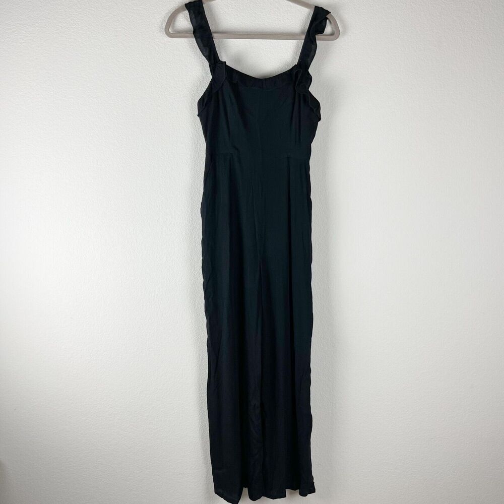 Revolve‎ Superdown Victoria Ruffle Jumpsuit Womens Small Black Sleeveless